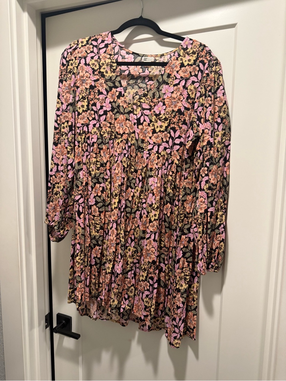 Billabong Floral Mini Dress - Pink, Peach & Black